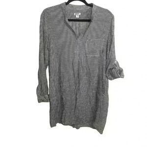 DKNY Long Sleeve Women's Striped Shirt Dress  Blouse Size S Business Casual